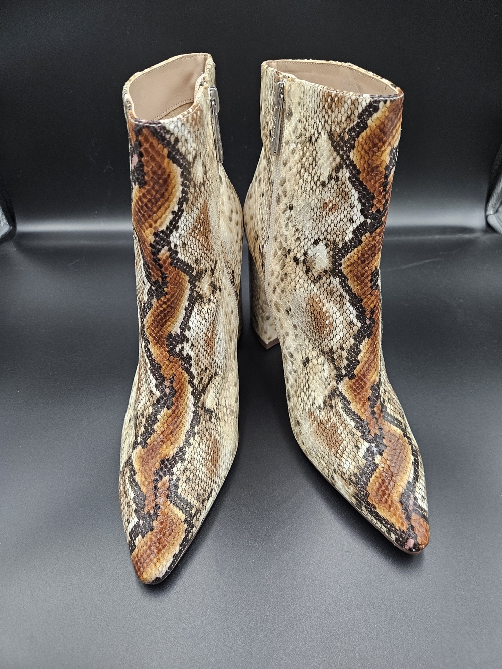 Charles by Charles David Snakeskin Print Pointed Toe Ankle Boots Size 10 NWOT - Picture 2 of 9